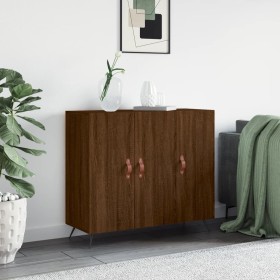 Aparador de madera de ingeniería marrón roble 90x34x80 cm de , Aparadores - Ref: Foro24-828083, Precio: 84,35 €, Descuento: %