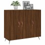 Aparador de madera de ingeniería marrón roble 90x34x80 cm de , Aparadores - Ref: Foro24-828083, Precio: 84,35 €, Descuento: %