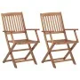 Sillas de jardín plegables 2 uds y cojines madera maciza acacia de vidaXL, Sillas de jardín - Ref: Foro24-3064605, Precio: 13...