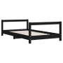 Estructura de cama para niños madera de pino negro 80x160 cm de , Cunas y camas para niños - Ref: Foro24-834401, Precio: 105,...