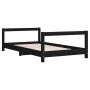 Estructura de cama para niños madera de pino negro 80x160 cm de , Cunas y camas para niños - Ref: Foro24-834401, Precio: 105,...