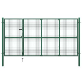 Puerta de jardín de acero verde 350x150 cm de , Puertas de jardín - Ref: Foro24-144307, Precio: 530,31 €, Descuento: %