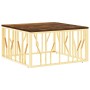 Mesa de centro acero inoxidable madera maciza reciclada dorada de , Mesas de centro - Ref: Foro24-350062, Precio: 178,12 €, D...