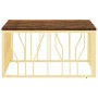 Mesa de centro acero inoxidable madera maciza reciclada dorada de , Mesas de centro - Ref: Foro24-350062, Precio: 178,12 €, D...