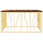 Mesa de centro acero inoxidable madera maciza reciclada dorada de , Mesas de centro - Ref: Foro24-350062, Precio: 178,12 €, D...