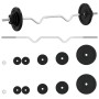 Juego de barra con discos 30 kg hierro fundido y acero cromado de , Peso libre - Ref: Foro24-93629, Precio: 122,55 €, Descuen...