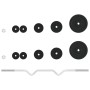 Juego de barra con discos 30 kg hierro fundido y acero cromado de , Peso libre - Ref: Foro24-93629, Precio: 122,55 €, Descuen...