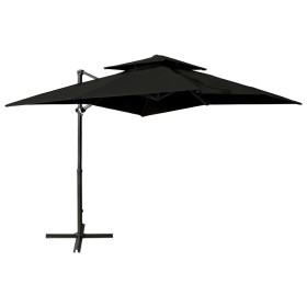 Sombrilla jardín voladiza con cubierta doble negro 250x250 cm de , Sombrillas - Ref: Foro24-312356, Precio: 240,73 €, Descuen...