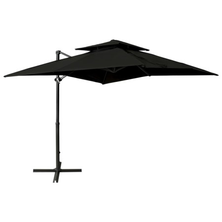Sombrilla jardín voladiza con cubierta doble negro 250x250 cm de , Sombrillas - Ref: Foro24-312356, Precio: 240,73 €, Descuen...