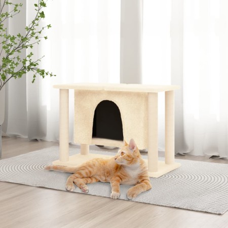 Rascador para gatos con postes de sisal color crema 50 cm de , Mobiliario para gatos - Ref: Foro24-171657, Precio: 49,83 €, D...