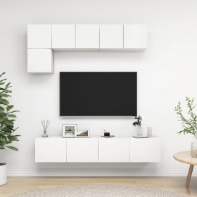 Set de muebles de salón TV 5 piezas madera de ingeniería blanco de , Muebles TV - Ref: Foro24-3078693, Precio: 174,98 €, Desc...