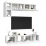 Set de muebles de salón TV 5 piezas madera de ingeniería blanco de , Muebles TV - Ref: Foro24-3078693, Precio: 174,98 €, Desc...