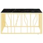 Mesa de centro de acero inoxidable y vidrio dorada 80x80x40 cm de , Mesas de centro - Ref: Foro24-350060, Precio: 146,18 €, D...
