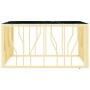 Mesa de centro de acero inoxidable y vidrio dorada 80x80x40 cm de , Mesas de centro - Ref: Foro24-350060, Precio: 146,18 €, D...