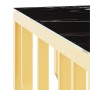 Mesa de centro de acero inoxidable y vidrio dorada 80x80x40 cm de , Mesas de centro - Ref: Foro24-350060, Precio: 146,18 €, D...