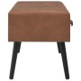 Mesa de centro de cuero sintético marrón oscuro 80x40x46 cm en Mesas de centro | Comprar online en Foru.es