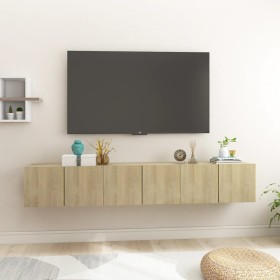 Muebles de salón colgantes 3 uds roble Sonoma 60x30x30 cm de , Muebles TV - Ref: Foro24-804519, Precio: 89,49 €, Descuento: %