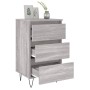 Mesita de noche madera de ingeniería gris Sonoma 40x35x69 cm de , Mesitas de noche - Ref: Foro24-826936, Precio: 55,31 €, Des...