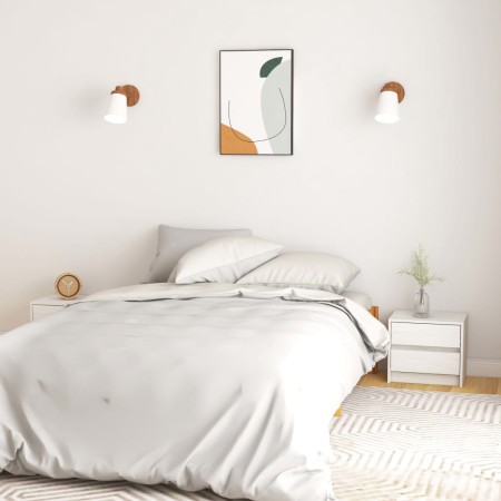 Mesitas de noche 2 uds madera maciza pino blanco 40x30,5x35,5cm de , Mesitas de noche - Ref: Foro24-808076, Precio: 86,33 €, ...