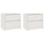 Mesitas de noche 2 uds madera maciza pino blanco 40x30,5x35,5cm de , Mesitas de noche - Ref: Foro24-808076, Precio: 86,33 €, ...