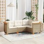 Juego de sofás jardín con cojines 4 pzas ratán sintético beige en Conjuntos de jardín | Comprar online en Foru.es