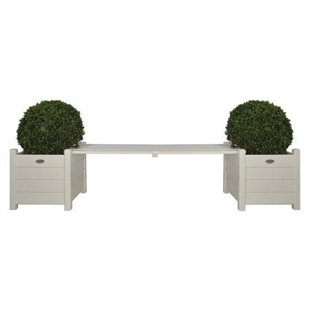 Maceteros blancos con banco, Esschert Design CF33W de , Maceteros y jardineras - Ref: Foro24-404626, Precio: 190,18 €, Descue...