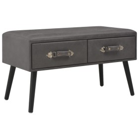 Mesa de centro de cuero sintético gris 80x40x46 cm en Mesas de centro | Comprar online en Foru.es