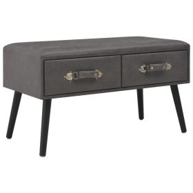 Mesa de centro de cuero sintético gris 80x40x46 cm en Mesas de centro | Comprar online en Foru.es