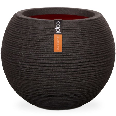 Capi Jarrón Nature Rib redondo negro 62x48 cm KBLR271 de , Maceteros y jardineras - Ref: Foro24-424218, Precio: 203,29 €, Des...