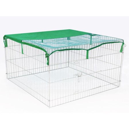 @Pet Recinto exterior para mascotas Complete metal 116x116x65 cm de , Casetas y cercados para perros - Ref: Foro24-445132, Pr...