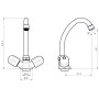 SCHÜTTE Grifo mezclador fregadero bimando PERUZZI baja presión cromo de , Grifos - Ref: Foro24-438728, Precio: 45,82 €, Descu...