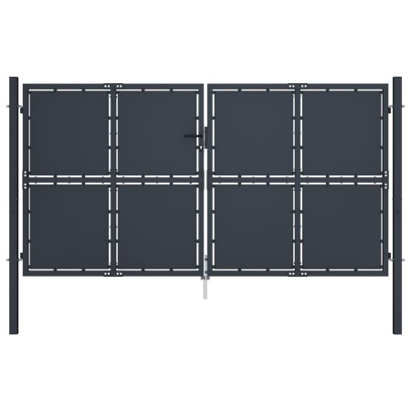 Puerta de jardín de acero gris antracita 300x175 cm de , Puertas de jardín - Ref: Foro24-144527, Precio: 600,45 €, Descuento: %