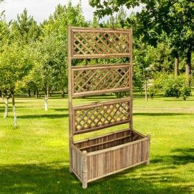 Jardinera de jardín con enrejado bambú 70 cm de vidaXL, Maceteros y jardineras - Ref: Foro24-43714, Precio: 80,55 €, Descuent...