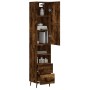 Aparador de madera contrachapada roble ahumado 34,5x34x180 cm de , Aparadores - Ref: Foro24-3198934, Precio: 112,47 €, Descue...