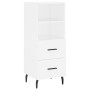 Aparador alto madera contrachapada blanco 34,5x34x180 cm de , Aparadores - Ref: Foro24-3198929, Precio: 111,82 €, Descuento: %