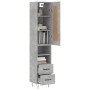 Aparador de madera contrachapada gris hormigón 34,5x34x180 cm de , Aparadores - Ref: Foro24-3200293, Precio: 102,51 €, Descue...