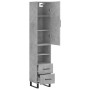 Aparador de madera contrachapada gris hormigón 34,5x34x180 cm de , Aparadores - Ref: Foro24-3198941, Precio: 110,44 €, Descue...