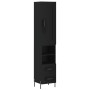 Aparador de madera contrachapada negro 34,5x34x180 cm de , Aparadores - Ref: Foro24-3200266, Precio: 119,61 €, Descuento: %