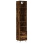 Aparador de madera contrachapada roble ahumado 34,5x34x180 cm de , Aparadores - Ref: Foro24-3189738, Precio: 93,15 €, Descuen...