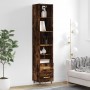 Aparador de madera contrachapada roble ahumado 34,5x34x180 cm de , Aparadores - Ref: Foro24-3189746, Precio: 91,84 €, Descuen...