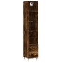 Aparador de madera contrachapada roble ahumado 34,5x34x180 cm de , Aparadores - Ref: Foro24-3189746, Precio: 91,84 €, Descuen...