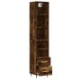 Aparador de madera contrachapada roble ahumado 34,5x34x180 cm de , Aparadores - Ref: Foro24-3189746, Precio: 91,84 €, Descuen...