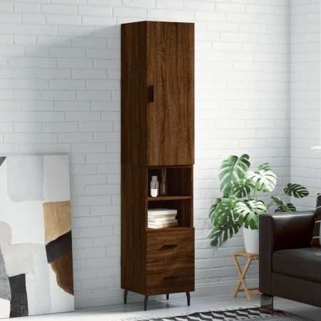 Aparador alto madera contrachapada roble marrón 34,5x34x180 cm de , Aparadores - Ref: Foro24-3198936, Precio: 119,80 €, Descu...