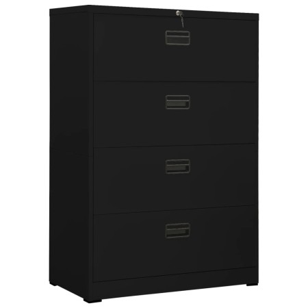 Armario archivador de acero negro 90x46x134 cm de , Armarios archivadores - Ref: Foro24-336296, Precio: 368,69 €, Descuento: %