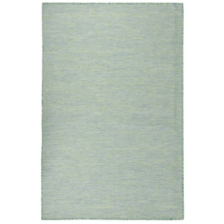 Alfombra de exterior de tejido plano turquesa 100x200 cm de , Alfombras - Ref: Foro24-340801, Precio: 41,47 €, Descuento: %