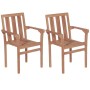 Sillas de jardín apilables 2 unidades madera maciza de teca de , Sillas de jardín - Ref: Foro24-44725, Precio: 289,37 €, Desc...