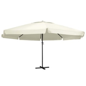 Sombrilla de jardín con palo de aluminio blanco arena 600 cm de , Sombrillas - Ref: Foro24-47370, Precio: 277,34 €, Descuento: %
