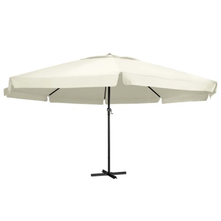 Sombrilla de jardín con palo de aluminio blanco arena 600 cm de , Sombrillas - Ref: Foro24-47370, Precio: 277,34 €, Descuento: %