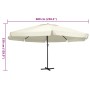 Sombrilla de jardín con palo de aluminio blanco arena 600 cm de , Sombrillas - Ref: Foro24-47370, Precio: 277,34 €, Descuento: %