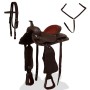 Montura occidental, cabezada y pechera cuero real 16" marrón de , Monturas - Ref: Foro24-91348, Precio: 224,36 €, Descuento: %